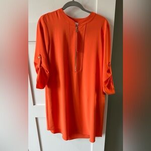 Joseph Ribkoff Relaxed Fit Orange Summer Dress With Tab Sleeves Size 10